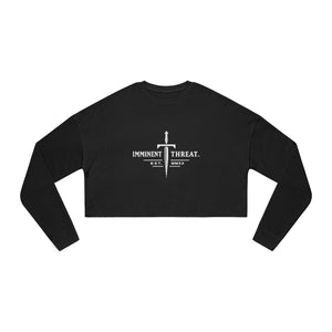 Women's White Dagger Cropped Crew Neck