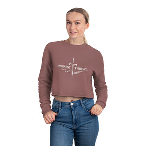 Women's White Dagger Cropped Crew Neck