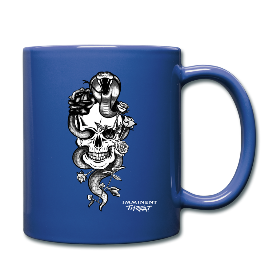 White Snake & Skull Color Mug - royal blue
