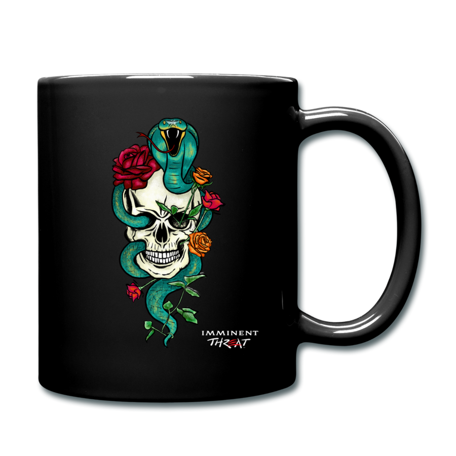 Color Snake & Skull Full Color Mug - black