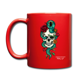 Color Snake & Skull Full Color Mug - red