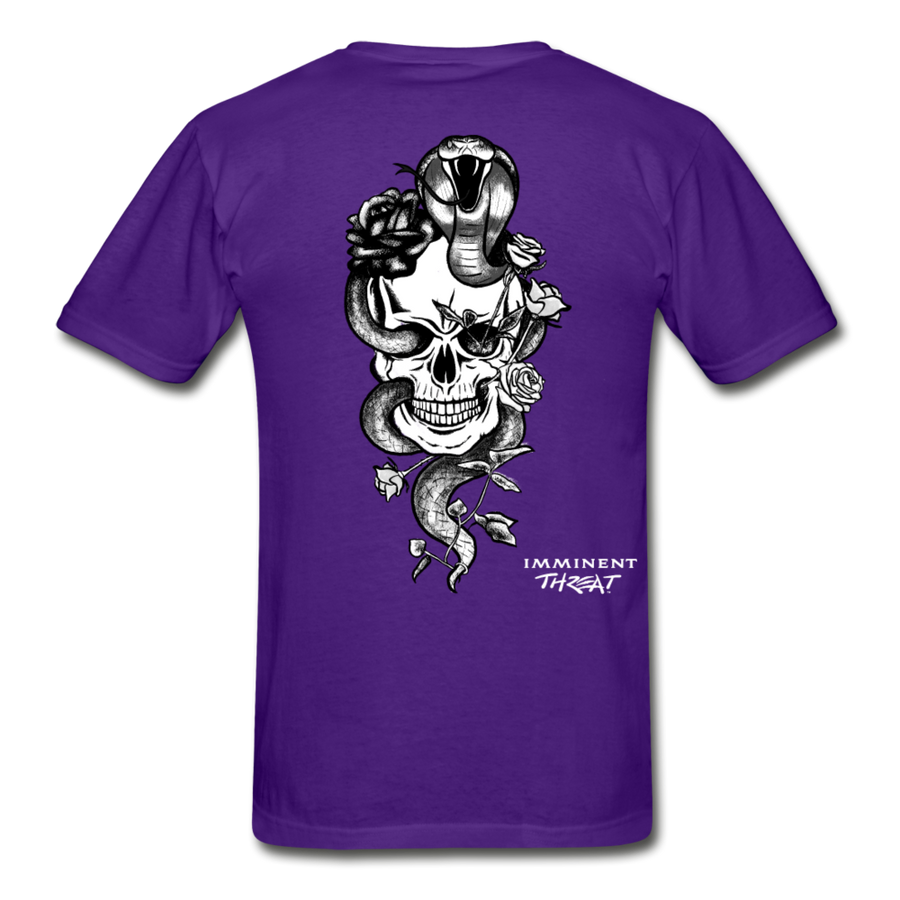 Big & Tall Tee - B&W Snake & Skull - purple