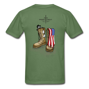 Big & Tall Tee - Boots & Flag - military green
