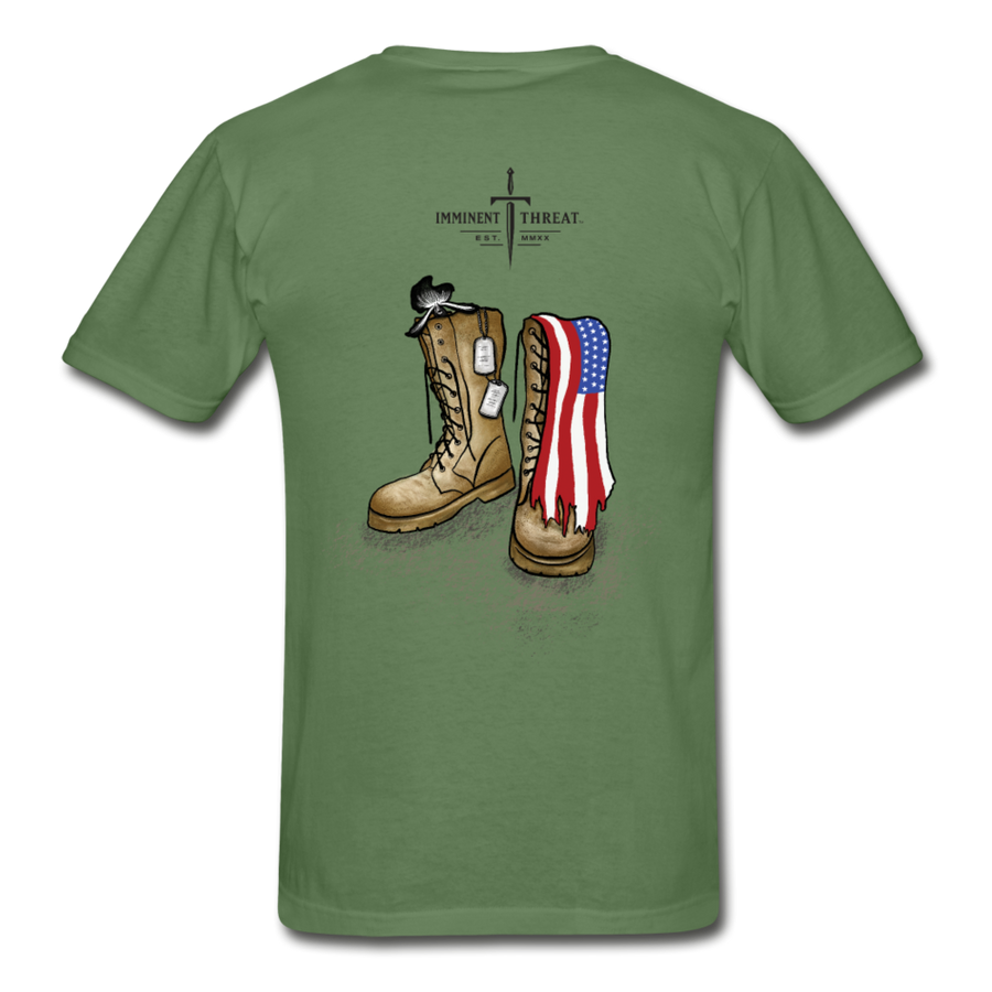 Big & Tall Tee - Boots & Flag - military green