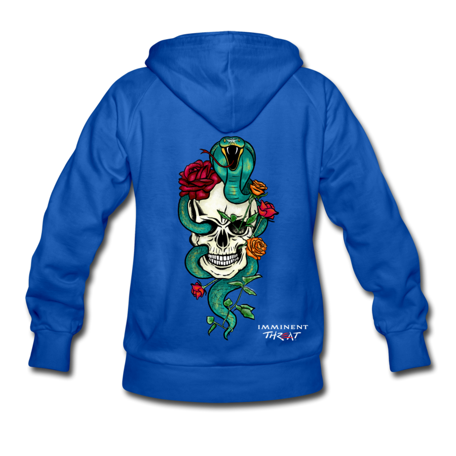Women's Color Snake & Skull Hoodie - royal blue