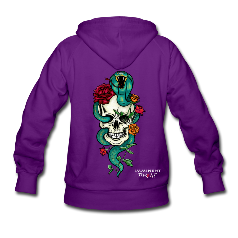 Women's Color Snake & Skull Hoodie - purple