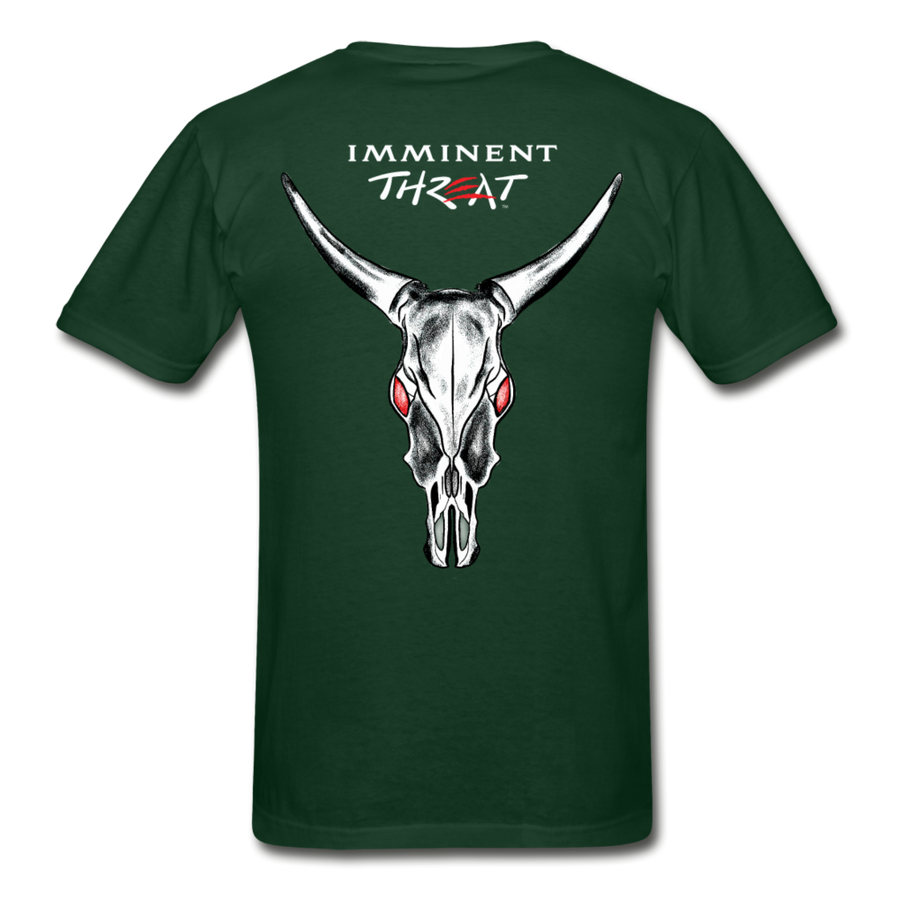 Big & Tall Tee - White Cow Skull - forest green