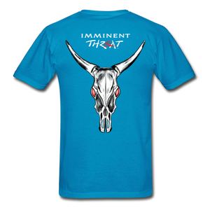 Big & Tall Tee - White Cow Skull - turquoise
