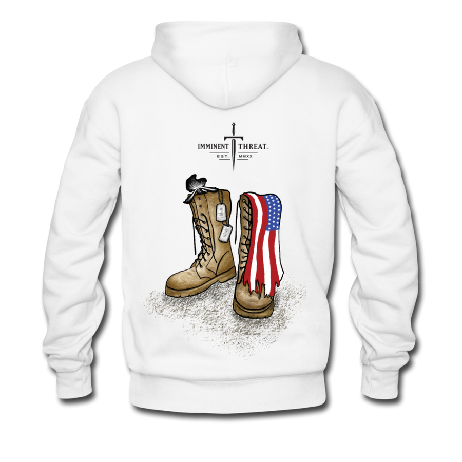 Heavy Blend Military Boots Hoodie - white