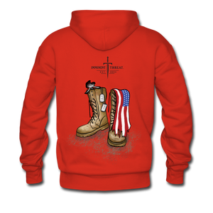 Heavy Blend Military Boots Hoodie - red