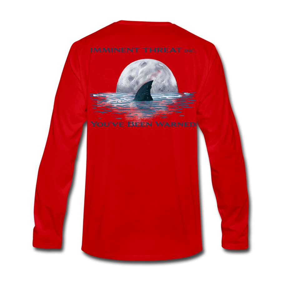 Men's Shark Fin and Moon Long Sleeve - red