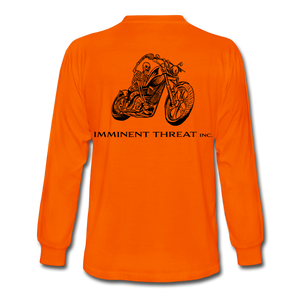 Men's Skeleton on Motorcycle Long Sleeve - orange