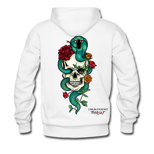 Heavy Blend Color Snake & Skull Adult Hoodie - white