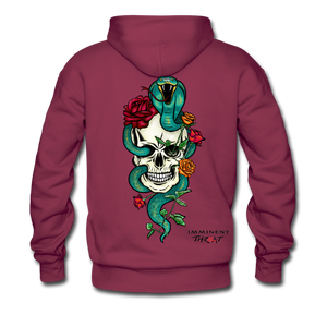 Heavy Blend Color Snake & Skull Adult Hoodie - burgundy