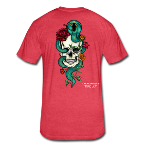 Men's Snake and Skull Tee - heather red