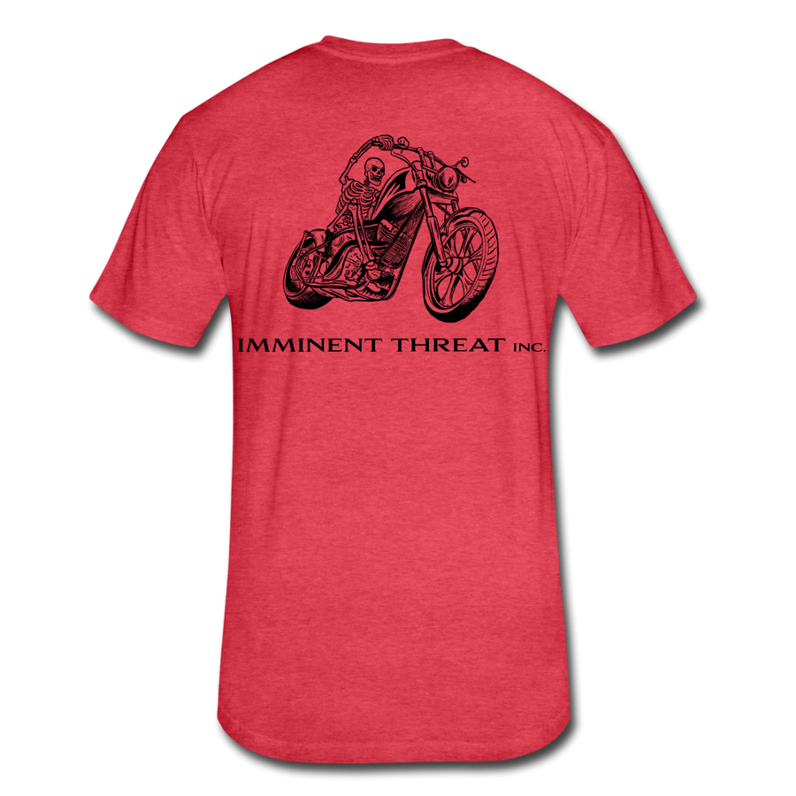 Men's Skeleton Motorcycle Tee - heather red