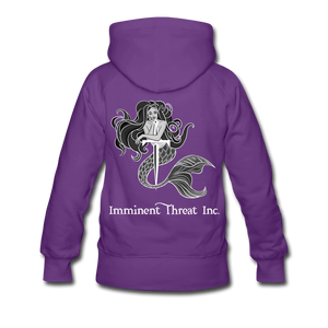 Women’s B&W Mermaid Premium Hoodie - purple