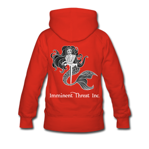 Women’s B&W Mermaid Premium Hoodie - red