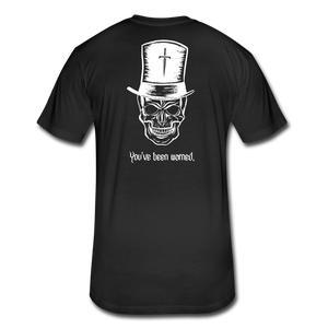 Top Hat Skull Fitted Cotton/Poly T-Shirt by Next Level - black