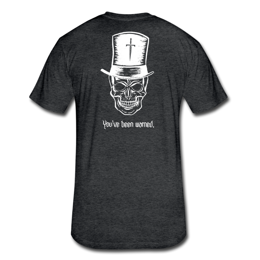 Top Hat Skull Fitted Cotton/Poly T-Shirt by Next Level - heather black