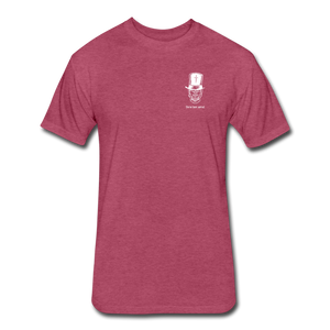 Top Hat Skull Fitted Cotton/Poly T-Shirt by Next Level - heather burgundy