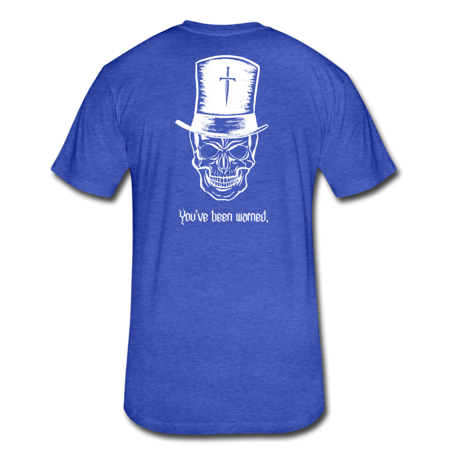 Top Hat Skull Fitted Cotton/Poly T-Shirt by Next Level - heather royal