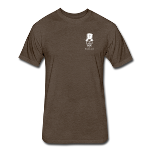 Top Hat Skull Fitted Cotton/Poly T-Shirt by Next Level - heather espresso
