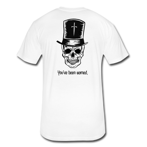 Top Hat Skull Fitted Cotton/Poly T-Shirt by Next Level - white