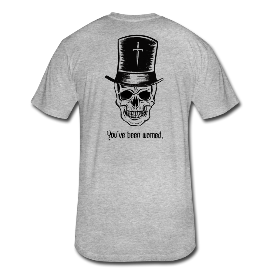 Top Hat Skull Fitted Cotton/Poly T-Shirt by Next Level - heather gray