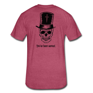 Top Hat Skull Fitted Cotton/Poly T-Shirt by Next Level - heather burgundy