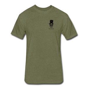 Top Hat Skull Fitted Cotton/Poly T-Shirt by Next Level - heather military green