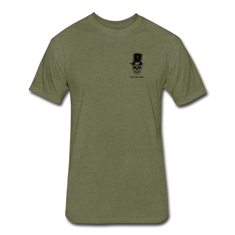 Top Hat Skull Fitted Cotton/Poly T-Shirt by Next Level - heather military green