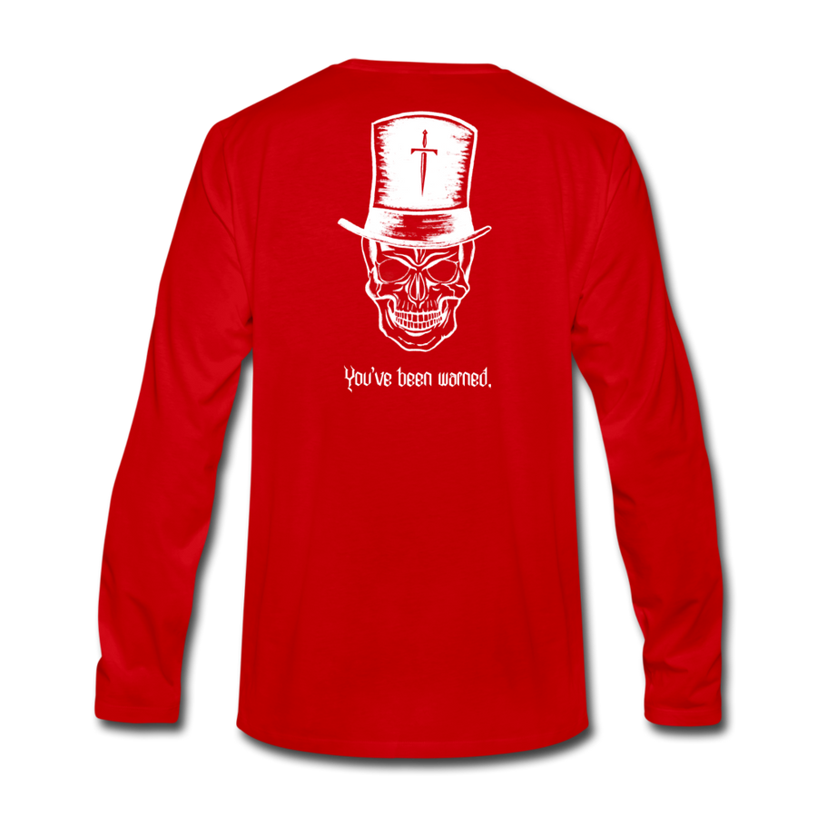 Top Hat Skull Men's Premium Long Sleeve T-Shirt - red