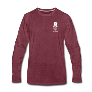 Top Hat Skull Men's Premium Long Sleeve T-Shirt - heather burgundy