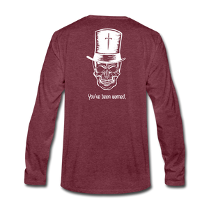 Top Hat Skull Men's Premium Long Sleeve T-Shirt - heather burgundy