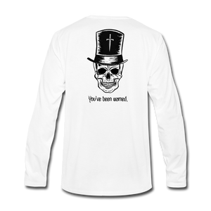 Top Hat Skull Men's Premium Long Sleeve T-Shirt - white