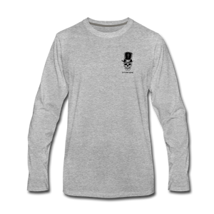 Top Hat Skull Men's Premium Long Sleeve T-Shirt - heather gray