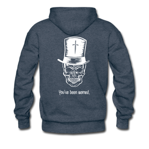 Top Hat Skull Men’s Premium Hoodie - heather denim