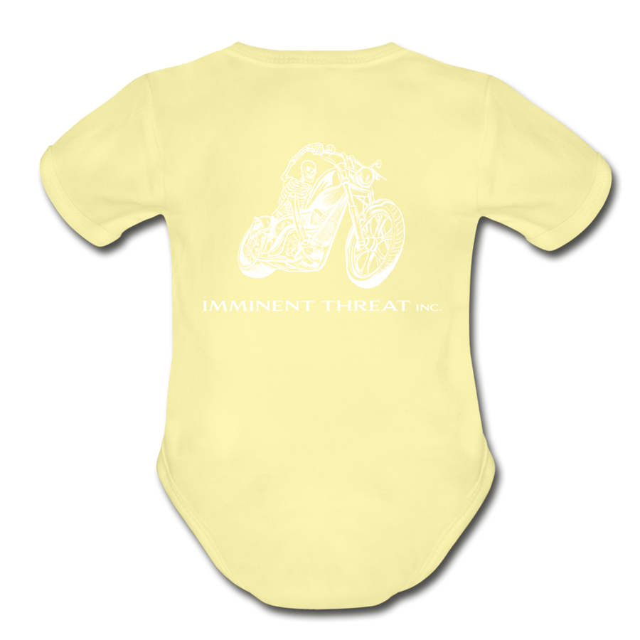 Organic Biker Baby Bodysuit - washed yellow