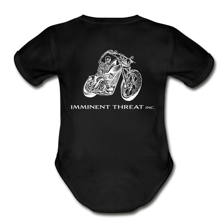 Organic Biker Baby Bodysuit - black