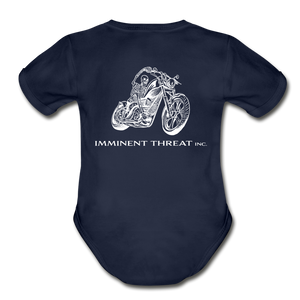 Organic Biker Baby Bodysuit - dark navy