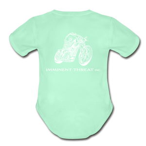 Organic Biker Baby Bodysuit - light mint