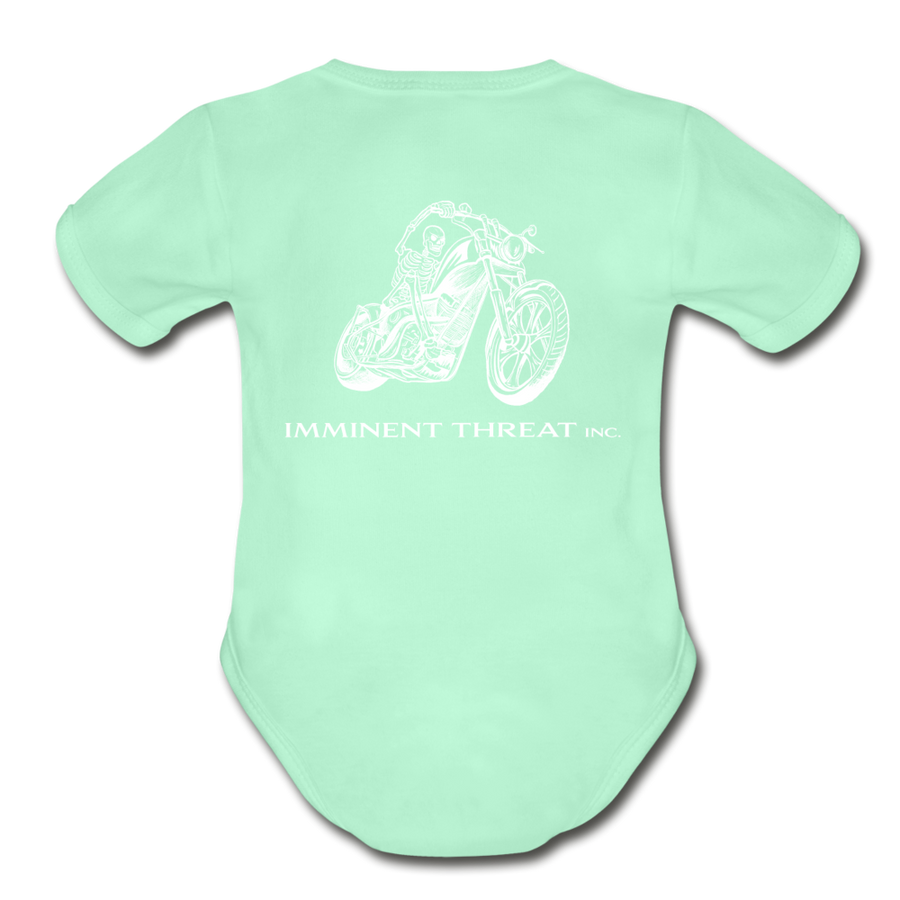 Organic Biker Baby Bodysuit - light mint