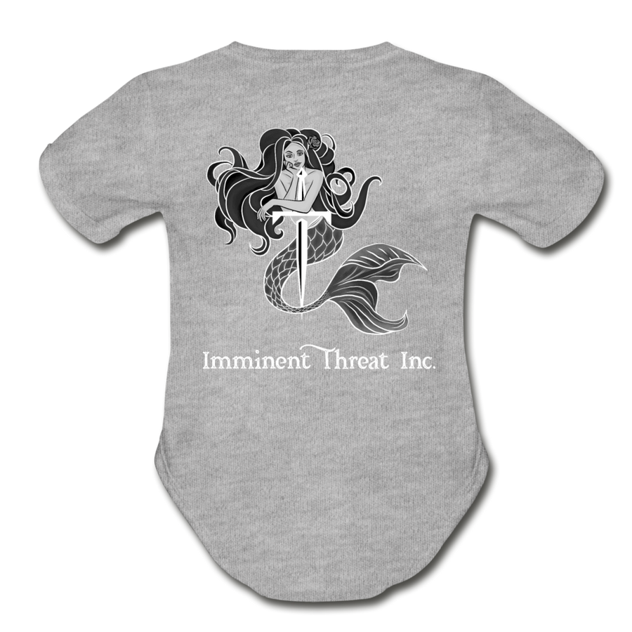 Organic B&W Mermaid Baby Bodysuit - heather gray