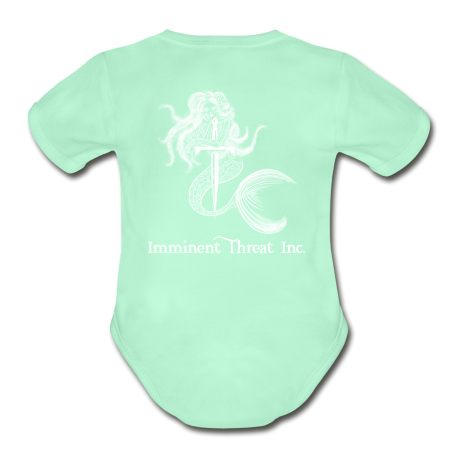 Organic Ghost Mermaid Baby Bodysuit - light mint