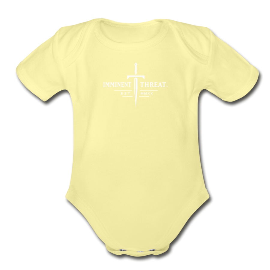 Organic Top Hat Baby Bodysuit - washed yellow
