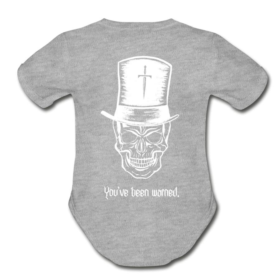 Organic Top Hat Baby Bodysuit - heather gray