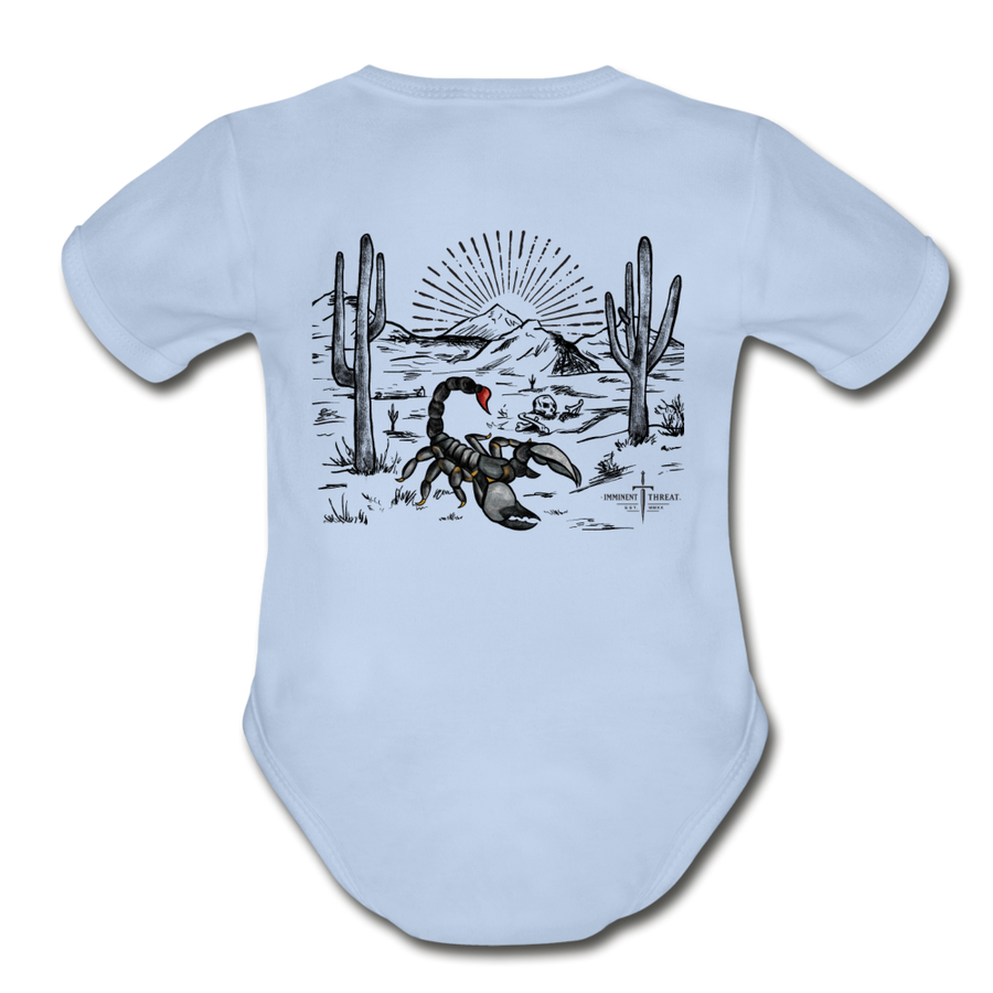 Organic Desert Scorpion Baby Bodysuit - sky