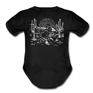 Organic Desert Scorpion Baby Bodysuit - black
