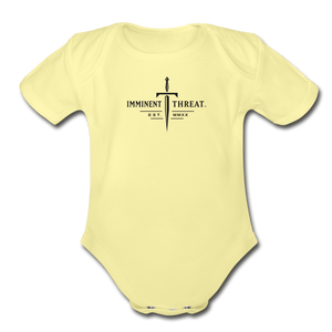 Organic Shark Moon Baby Bodysuit - washed yellow